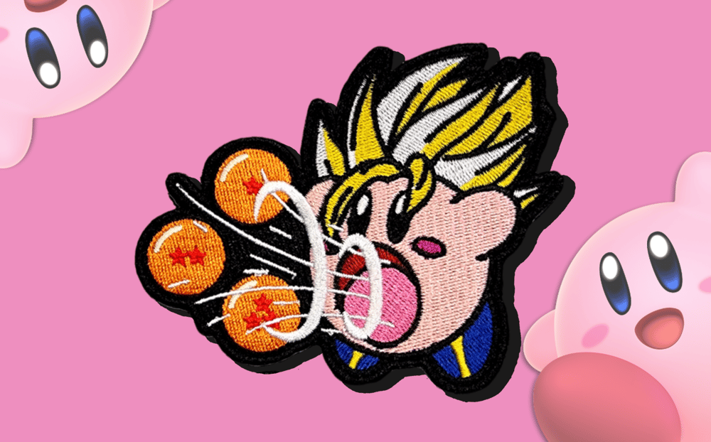Image of KIRBY "SAYAN GOKU" EMBROIDERED PATCH