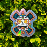 Image 2 of Calavera Del Sol Holographic Sticker 