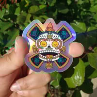 Image 3 of Calavera Del Sol Holographic Sticker 