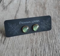 Image 3 of Green and Bronze Simple Stud Earrings