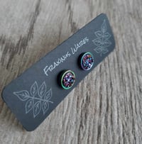 Image 3 of Small Rainbow Druzy Stud Earrings