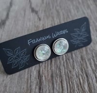 Image 2 of Silver Dreamy Opal Stud Earrings