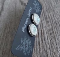 Image 3 of Silver Dreamy Opal Stud Earrings