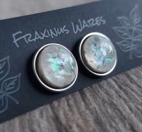 Image 1 of Silver Dreamy Opal Stud Earrings
