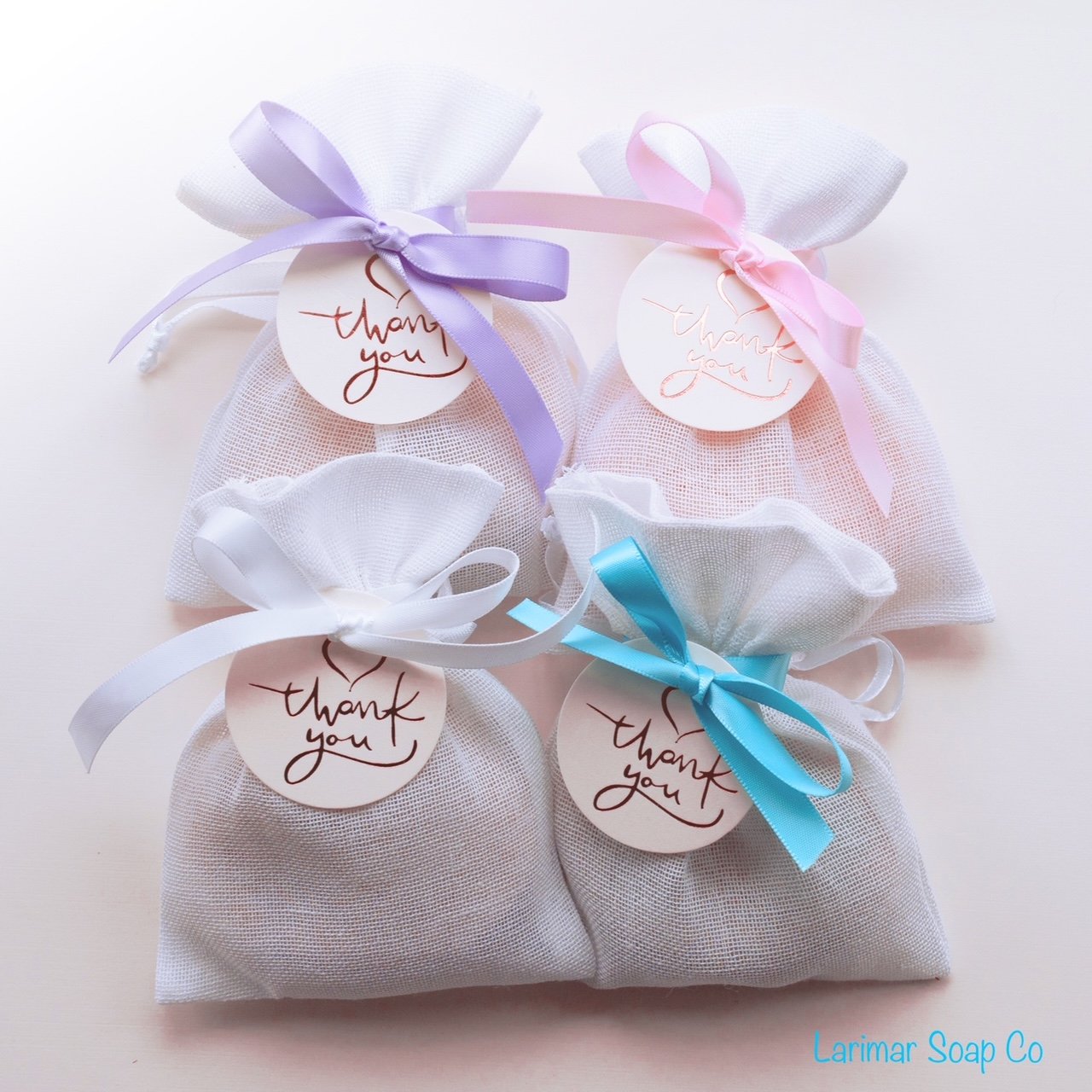 Image of Oval or Hexagon Soap w/ White Stylish Bag (Custom Order)