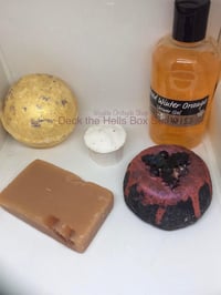 Image 1 of Deck the Hells Gift Set Handmade Vegan Bathbomb Soap Shower Gel