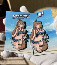 Image 1 of Cute Raccoon Girl in Swimsuit Hard Enamel Pin **EXTRAS** - LOW STOCK!