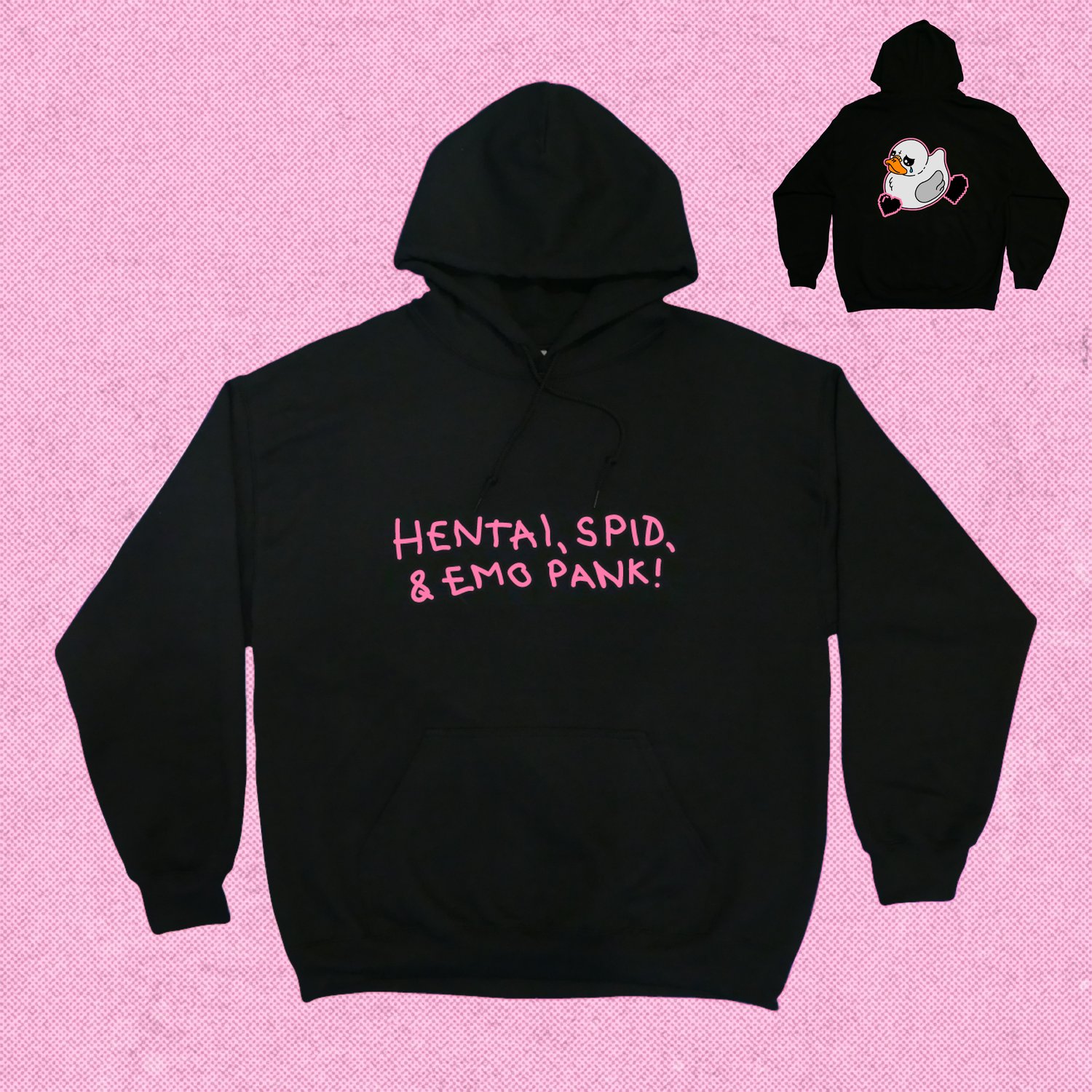 HENTAI, SPID & EMO PANK! PINK HOODIE