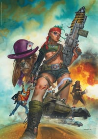 Image 1 of Collector's Item - TANK GIRL POSTER MAGAZINE #19 - with bonus poster, postcard, and badge