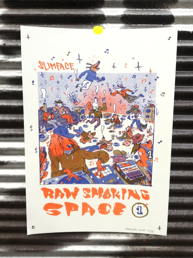 Image of Beat tape poster: Slimface / Raw Smoking Space #1. 