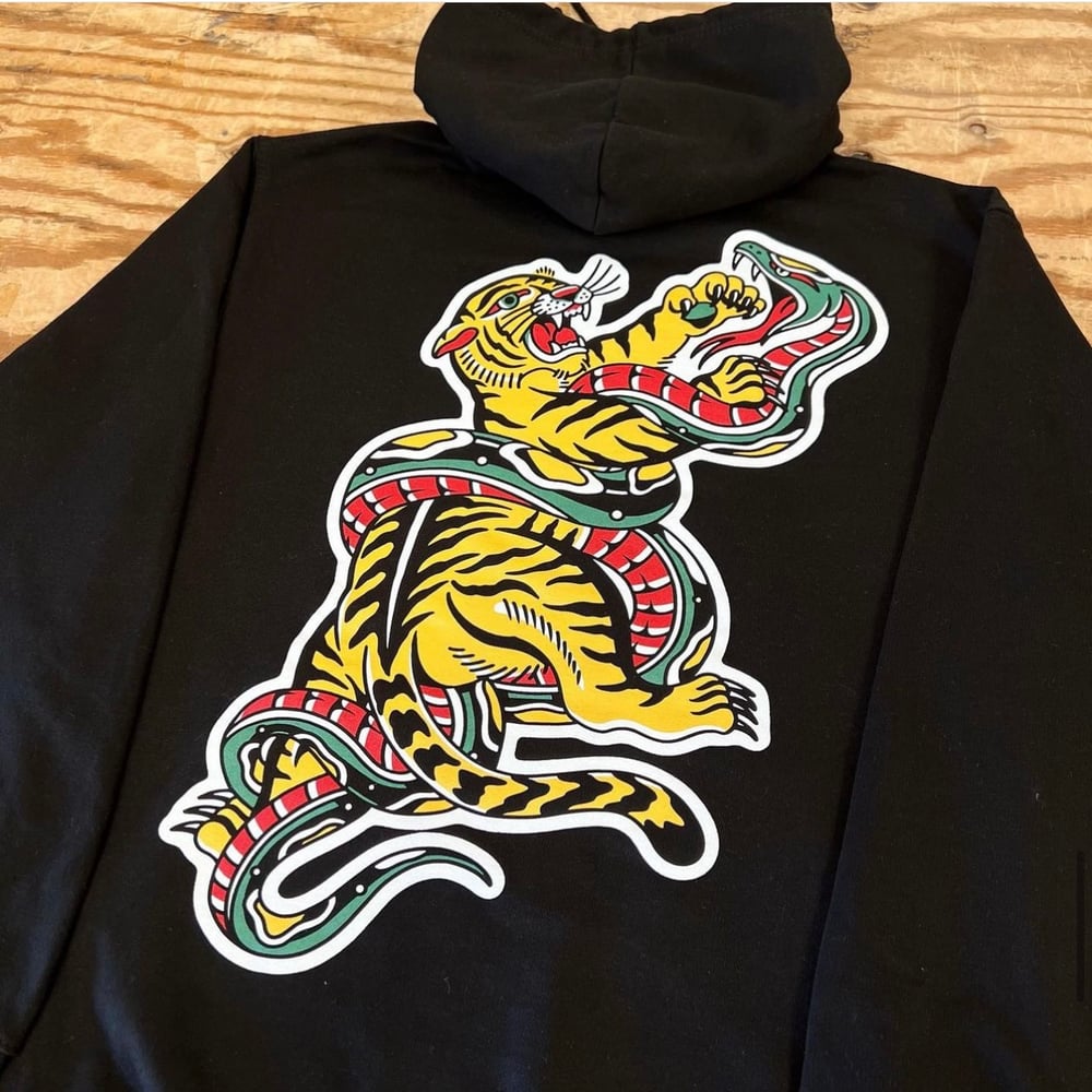 Tiger fighting snake hoodie