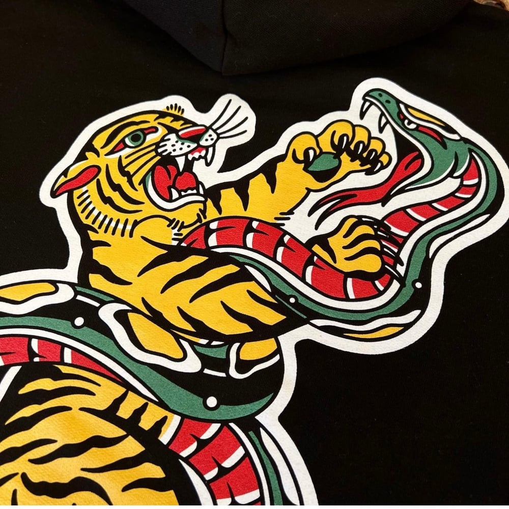 Tiger fighting snake hoodie
