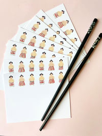 Image 4 of Flat Note Cards - Sumo Wrestlers