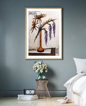Image of Bernard Buffet - Dahlias and Glycines, Fine Art Giclee Print, Poster