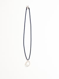 Image 3 of Oxidised / Silver Shape Necklace - Light Blue, Navy and Yellow
