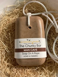 Image 1 of The Chunky Bar Man Cave Triple Butter Soap On A Rope~ NEW LARGER BAR!