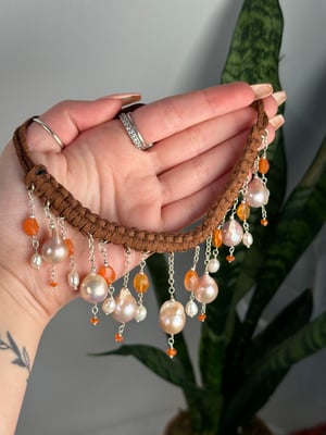 CARNELIAN X PEARL CHOKERS