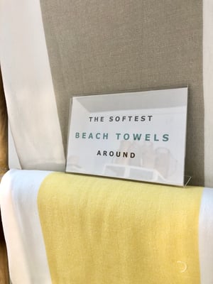 Image of Extra Wide Stripe Beach Towel-Coastal Grey