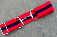 Image 1 of 2" Red + Navy Striped Belt