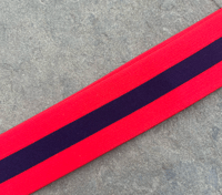 Image 2 of 2" Red + Navy Striped Belt