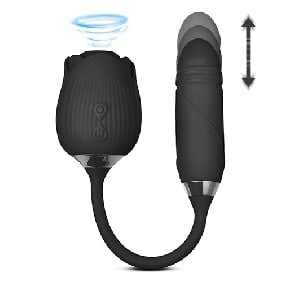 Image of 10 Speed Suction Rose w/ Thrusting Vibrator