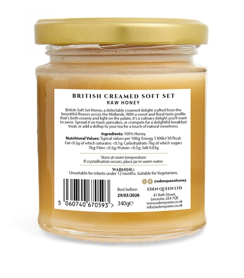 Image of Raw British Soft Set Creamed Honey (340 grams)
