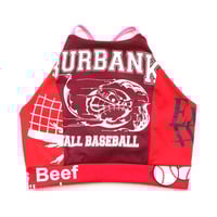 Image 2 of reds pink athletic adult M medium high neck tank adjustable courtneycourtney crop top shirt tshirt
