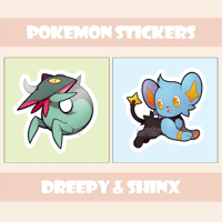 Image 1 of Pokemon Dreepy & Shinx Stickers<br>| Unofficial Fan Merch |