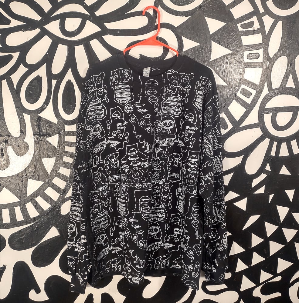 Image of Long Sleeve Guice Monsters Black and White