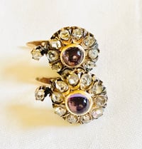 Image 1 of ROSE-CUT DIAMOND EARRINGS with AMETHYST