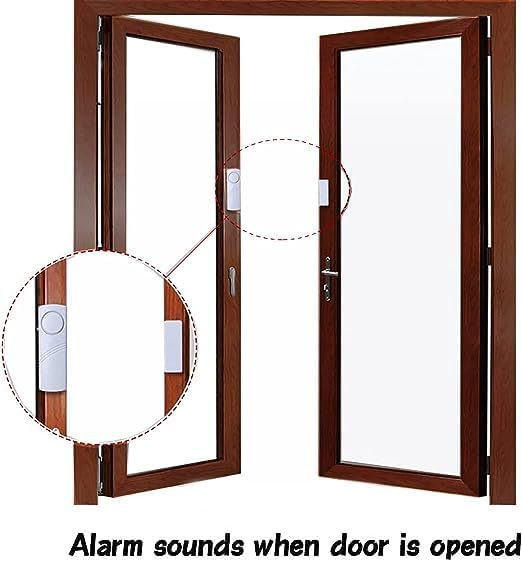 4 Pack Security Window/Door Alarm, Door Open Chime, Magnetic Burglar Alert Sensor, Loud Door Alarms 