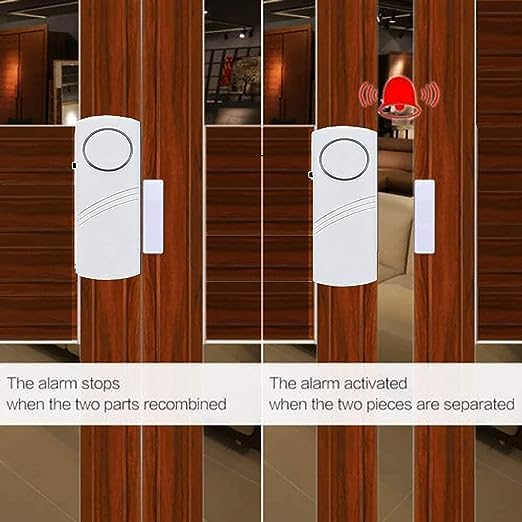 4 Pack Security Window/Door Alarm, Door Open Chime, Magnetic Burglar Alert Sensor, Loud Door Alarms 