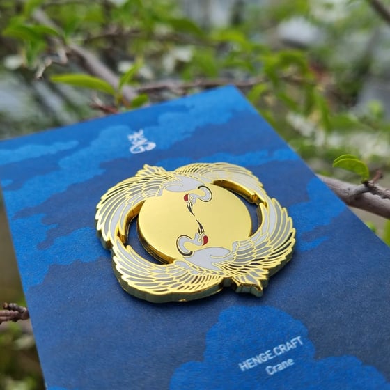 Image of Dancing Cranes Enamel Pin 
