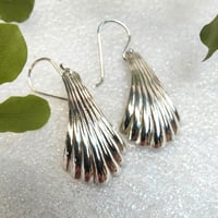 Image 3 of Vintage Scalloped sterling silver spoon earrings