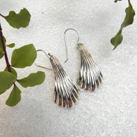 Image 4 of Vintage Scalloped sterling silver spoon earrings