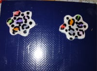 Image 2 of Rainbow cheetah print hearts or flower studs