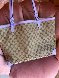 Image 2 of Gucci Lilac GG Canvas Tote Bag