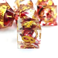 Image 4 of Transparent Sharp Edge Polyhedral Lord Of The Ring Dice Set