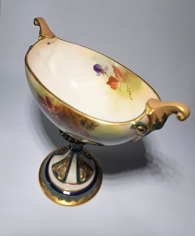 Image of Royal Worcester Boat Shaped Pedestal Vase