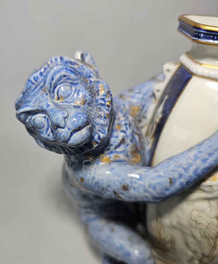 Image of Royal Worcester Aesthetic Period Monkey Spill Vase