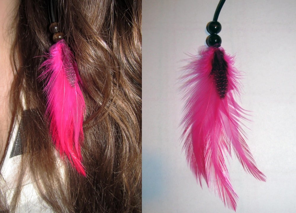 Heather's Feathers — Hot Pink Hair Feather