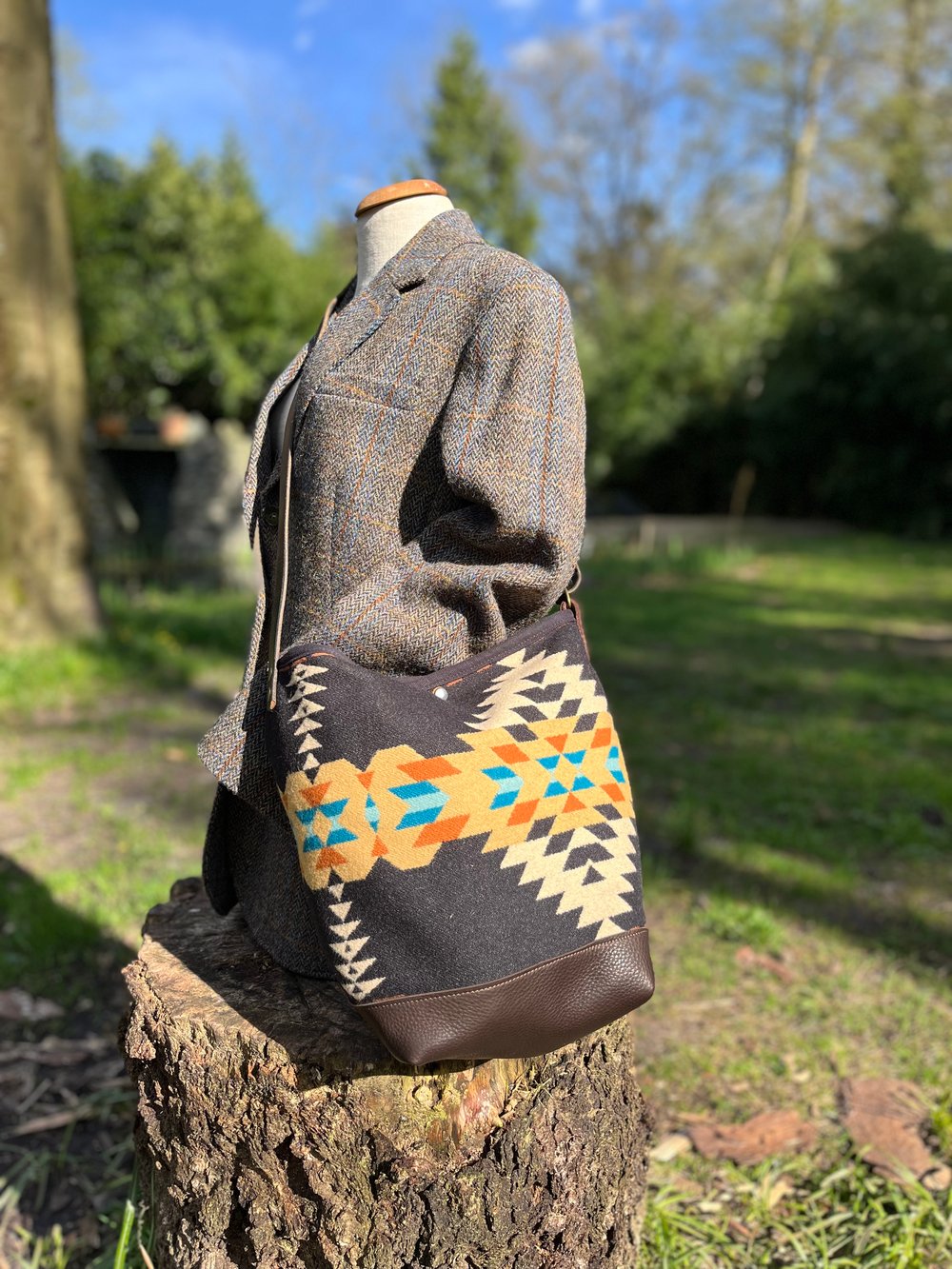 Image of Bucket Bag Pendleton Fabric