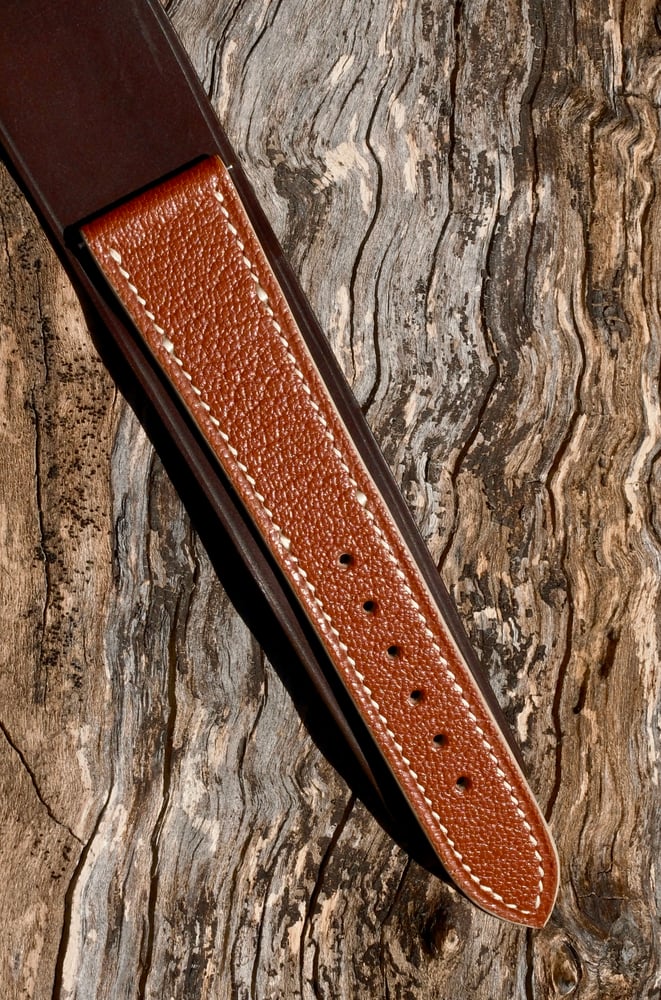 Image of  MINI RAPTOR XL BRICK RED FRENCH GOAT SKIN, SHELL CORDOVAN 20/16, 115/76, $1095.00
