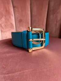 Image 1 of Gucci GG Microguccissima Womens Turquoise Belt