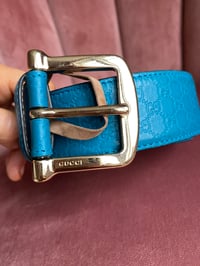 Image 2 of Gucci GG Microguccissima Womens Turquoise Belt