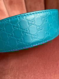 Image 3 of Gucci GG Microguccissima Womens Turquoise Belt