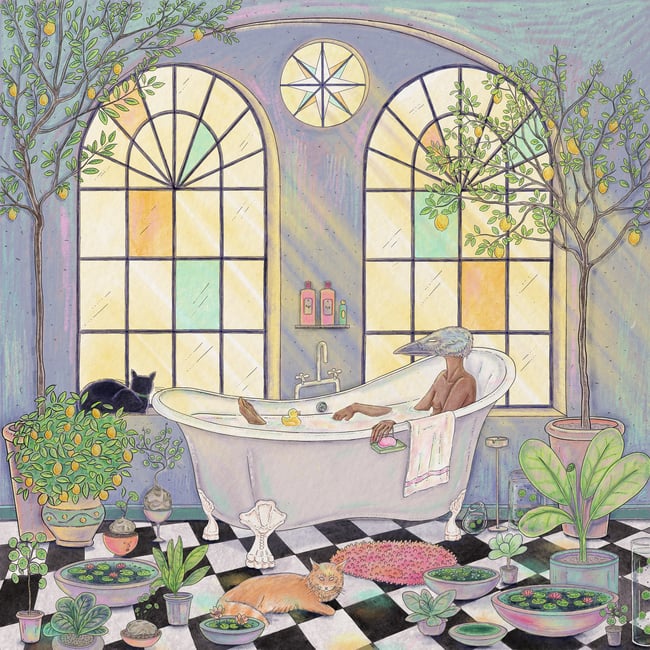 Black Cat Kitty Party Limited Edition Print