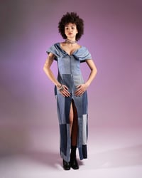 Image 1 of PATCHWORK DENIM DRESS