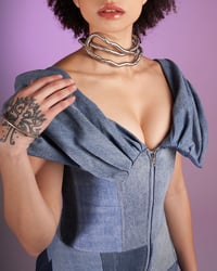 Image 4 of PATCHWORK DENIM DRESS