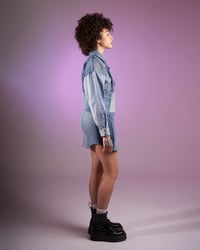 Image 2 of MINI DRESS JACKET PATCHWORK DENIM